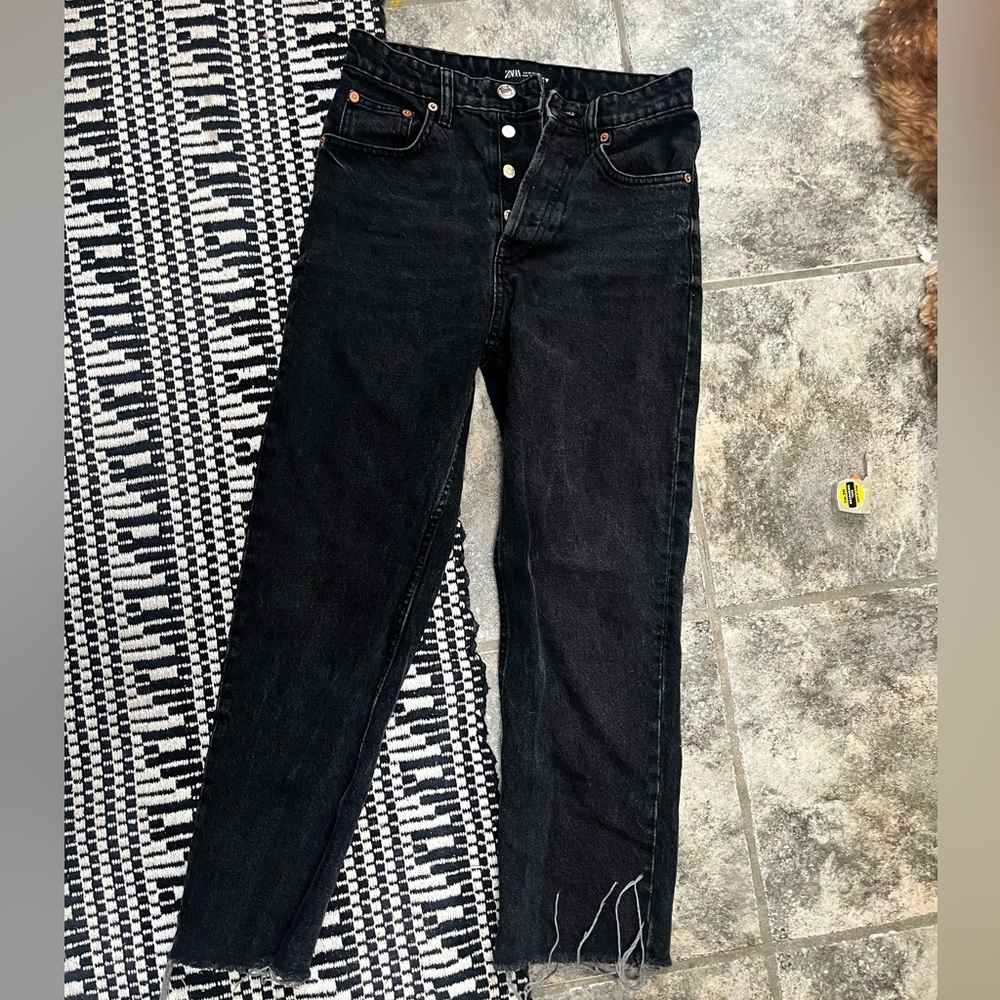 High Rise Black Denim Zara Jeans